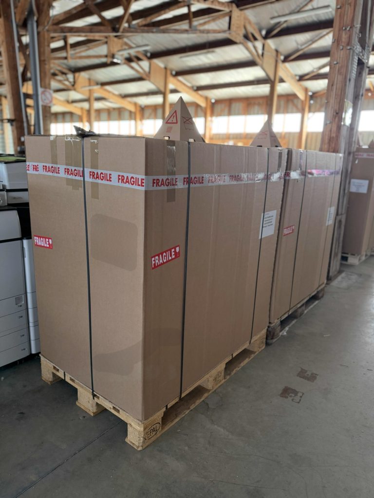 Used copiers on pallets